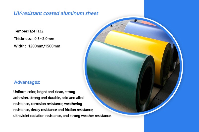 UV-resistant coated aluminum sheet